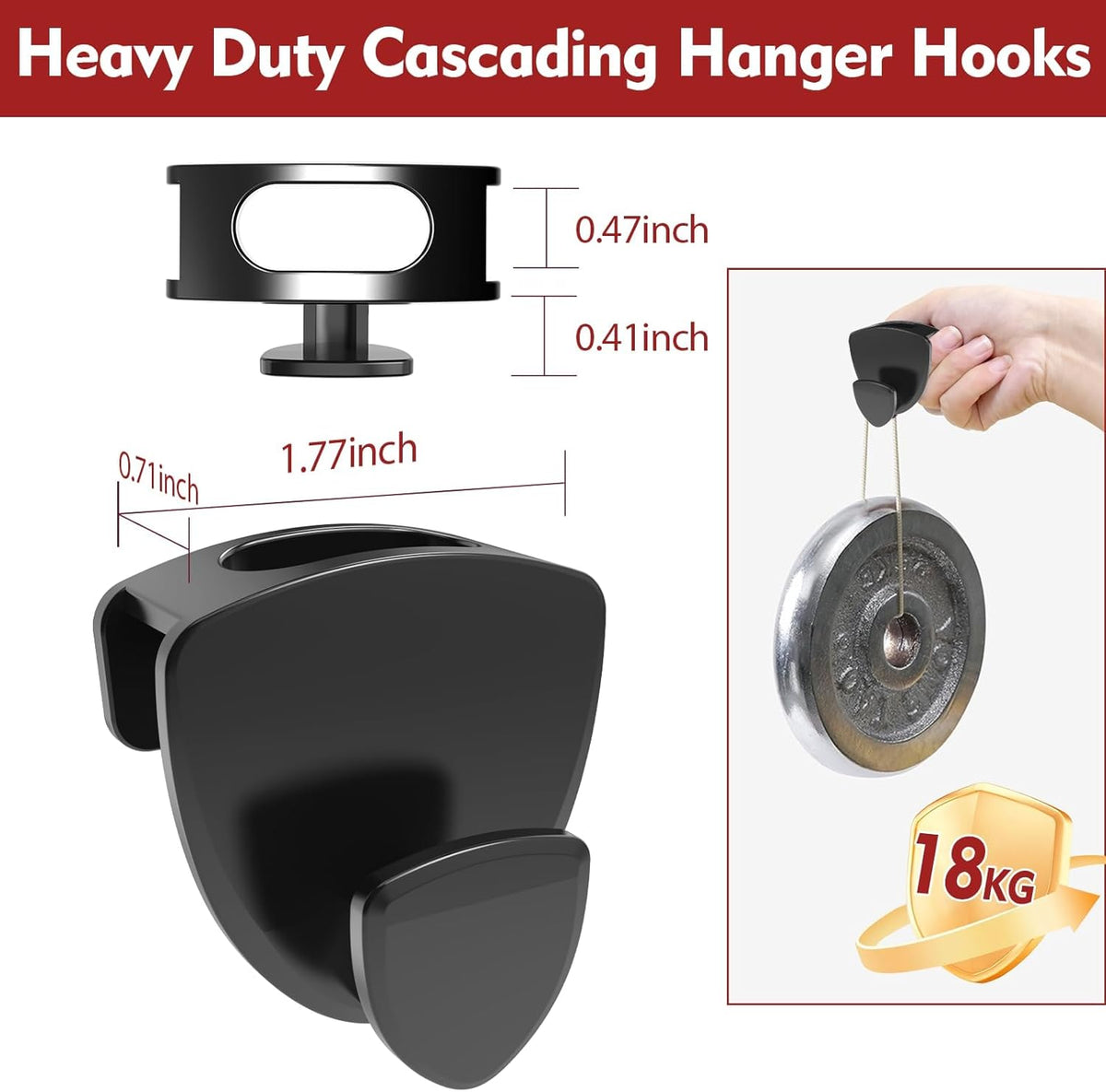 Space Saving Hanger Hooks 50Pcs, Upgrade Heavy Duty Hangers Connector Hooks