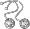 Gracelife 12Pcs Hollow Ball Shower Curtain Hooks Luxury Quality Rustproof Stainless Steel Shower Curtain Rings Hooks for Bathroom Rod (Nickel)