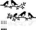 Harikikochuu 2pcs Metal Birds Wall Art Birds on Branch Silhouette Art Rustic Robin Garden Decor Metal Leaf Wall Sculpture for Outdoor Porch Balcony Housewarming Gift Mother's Day Present.