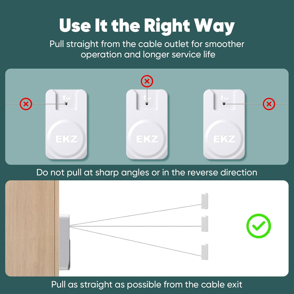 EKZ Magnetic Remote Control Holder with 6.5FT Retractable Steel Cable, Anti-Lost Remote Tether Lock with Auto-Rewind & Adhesive Wall Mount for TV, AC, Monitor & Home Remote Controls (White,1 Pcs)