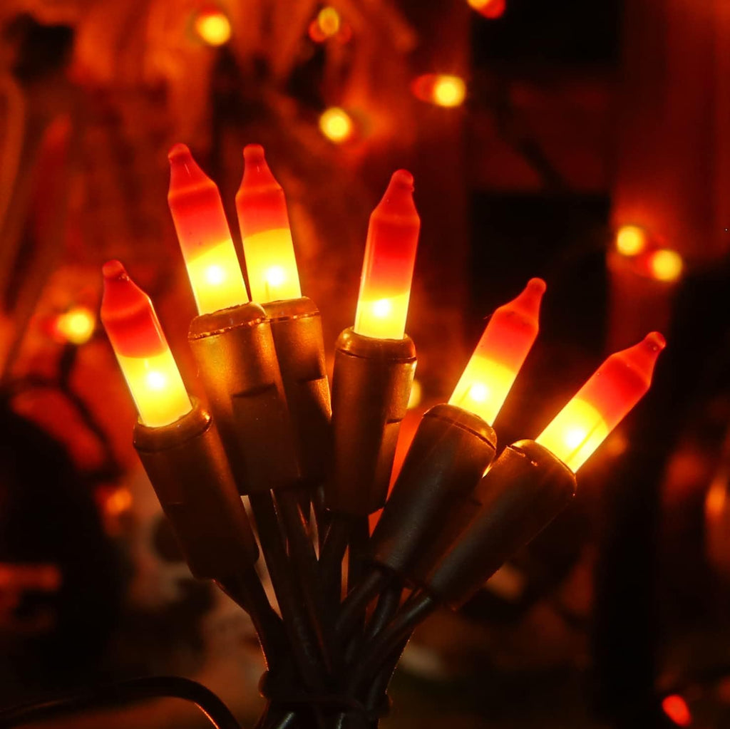 ODEETRONIC Candy Corn Halloween String Lights, 21.63 ft 100 ct Incandescent