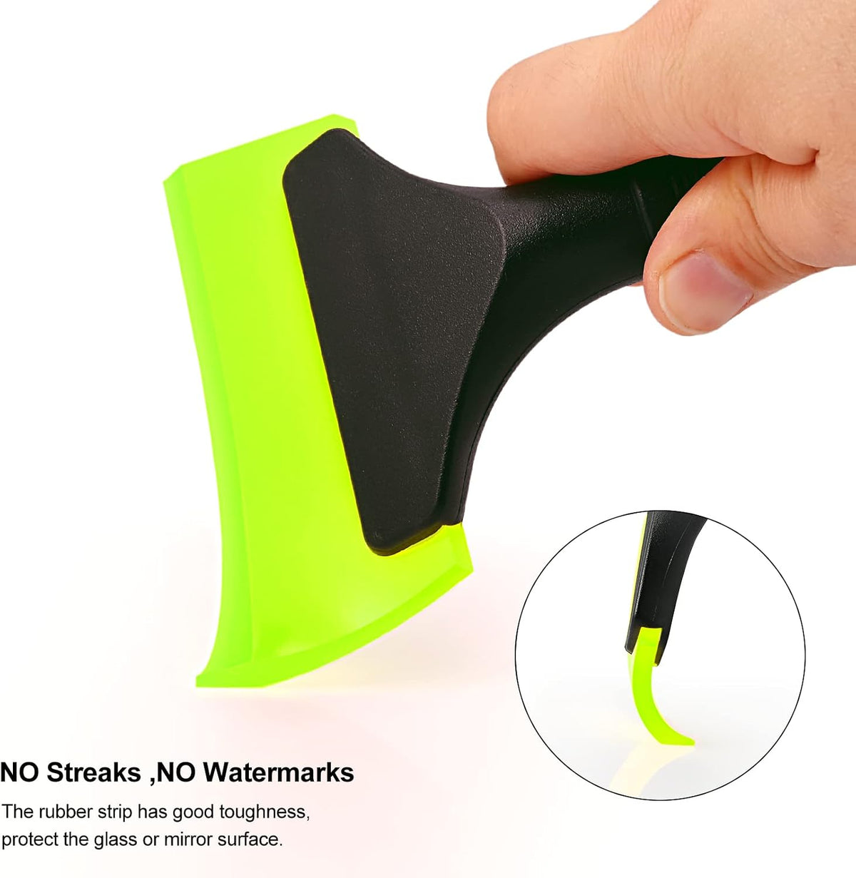EHDIS Small Squeegee 5 inch Rubber Window Tint Windshield Scraper for Car,Glass, Mirror, Shower, Door,Bathroom Cleaning (Green)