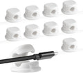 7mm Spring Cable Holder Clips, 9 Pack Desk Cord Organizer, White