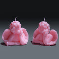 Nuanchu Eclectic Angel Decor - 2 Pieces Soy Scented Vegan Candle (White, Pink) for Girly Home Aesthetic & Trendy Bedroom Decoration