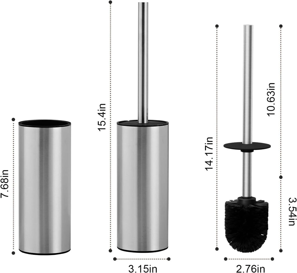 04 Stainless Steel Toilet Bowl Cleaner Brush and Holder Set