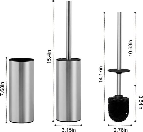 04 Stainless Steel Toilet Bowl Cleaner Brush and Holder Set