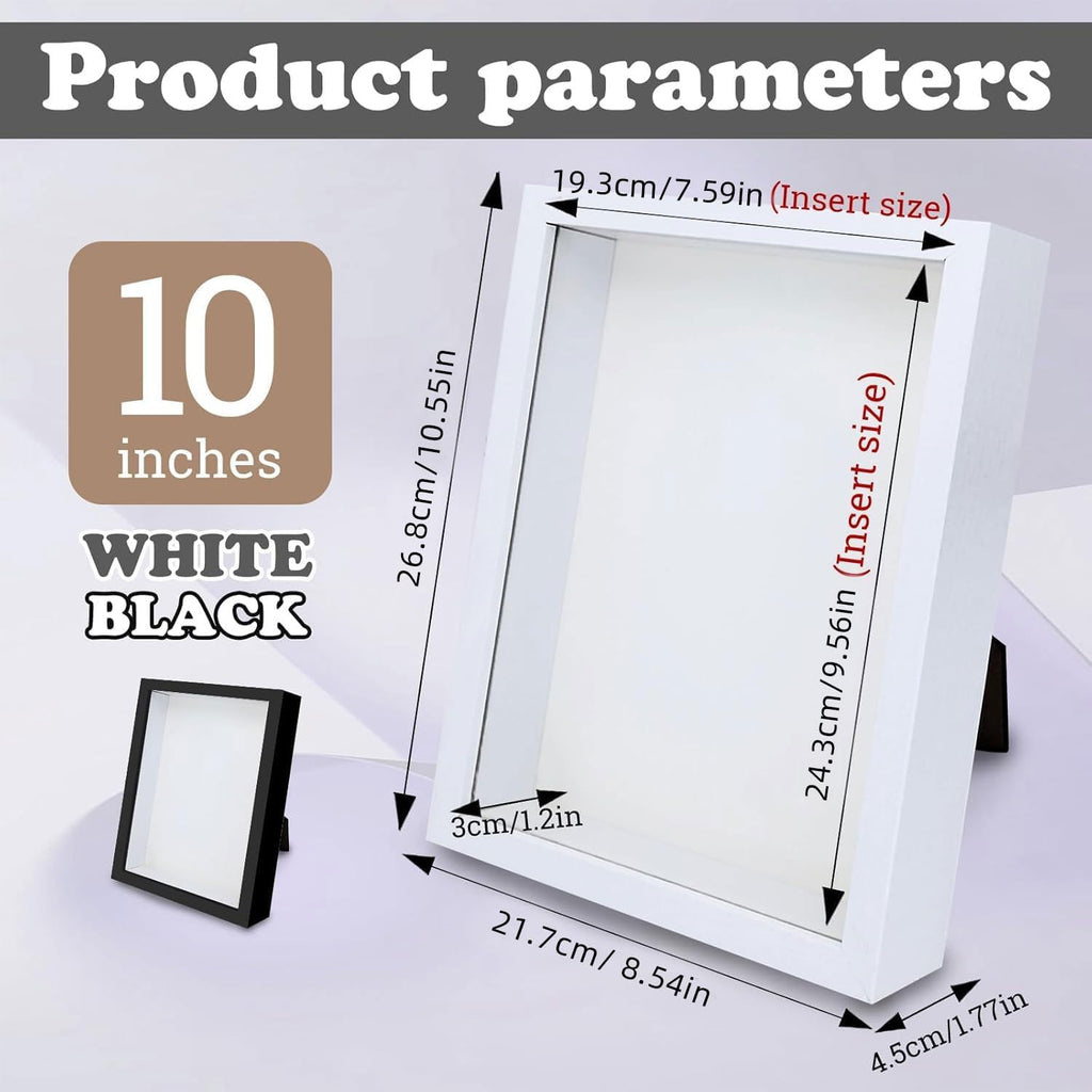 FuninCrea 8 x 10 Inch Shadow Box Frame, Wooden Shadow Boxes Display Cases Large 3D Box Frame for Tabletop Wall Hanging, Deep Shadow Box Memory Frame for DIY Crafts Photos Dry Flowers (Natural)
