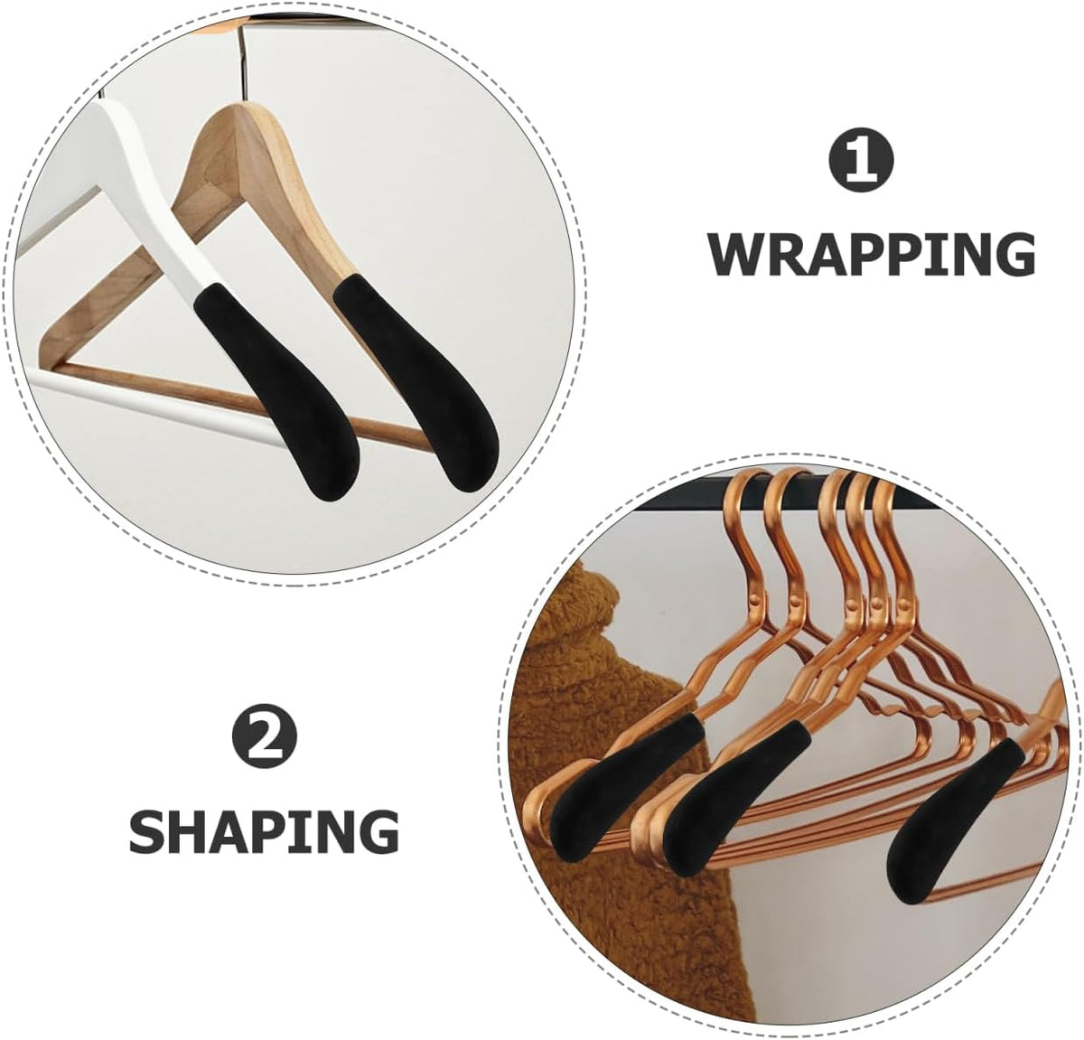 Luxshiny 10pcs Hangers Shoulder Pads: Velvet Hanger Shoulder Shaper Cushion Pad for Closet Wardrobe Home Hotel Dorm (Pack of 2)