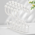 Resze Shower Curtain Hooks, Metal Double Shower Curtain Rings, White