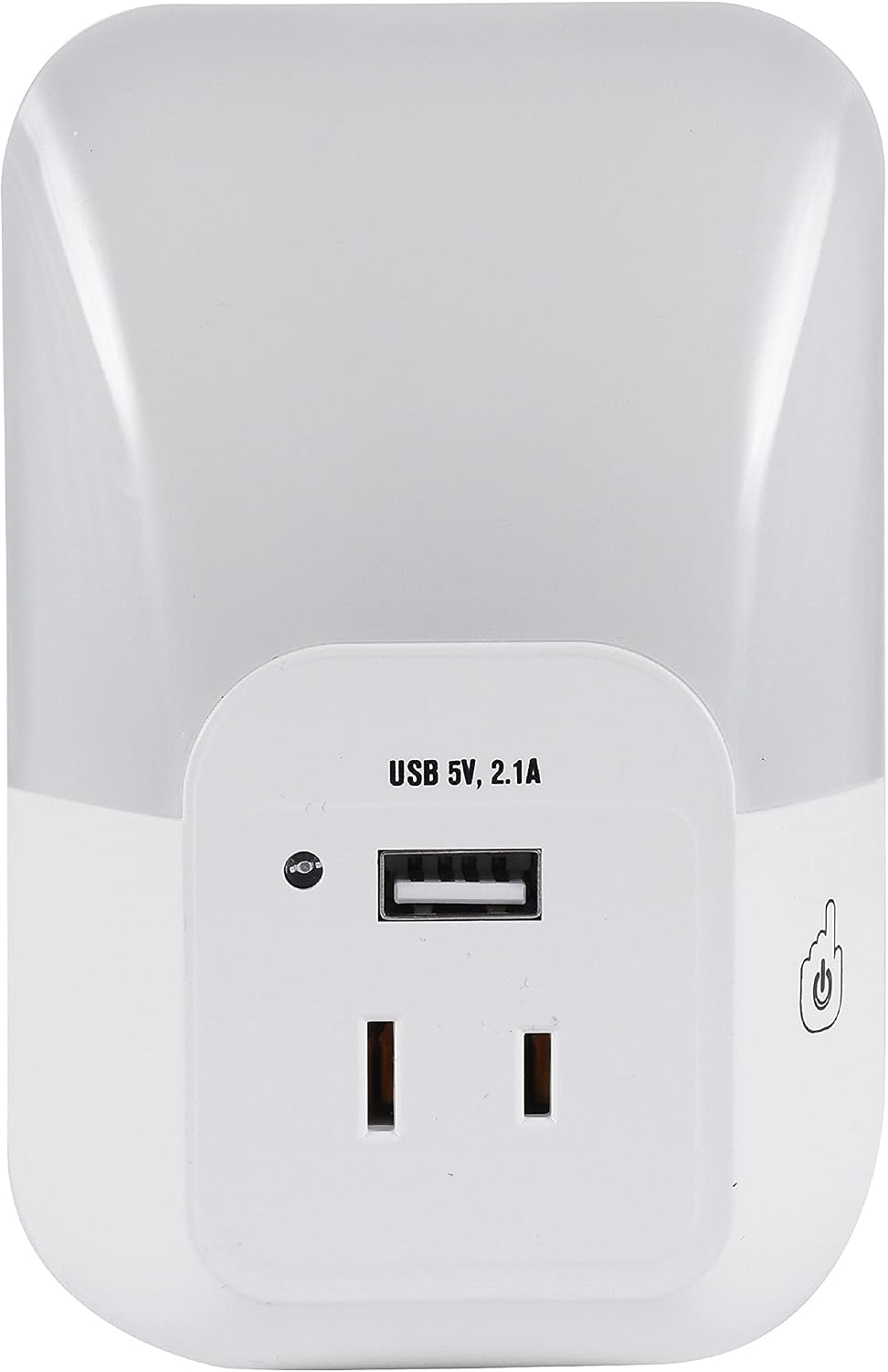 LEDVANCE Sylvania LED Night Light with USB Port and Socket, 3-Color Select, Frosted, 3000K, 5 Lumens, Cool White - 1 Pack (64991)