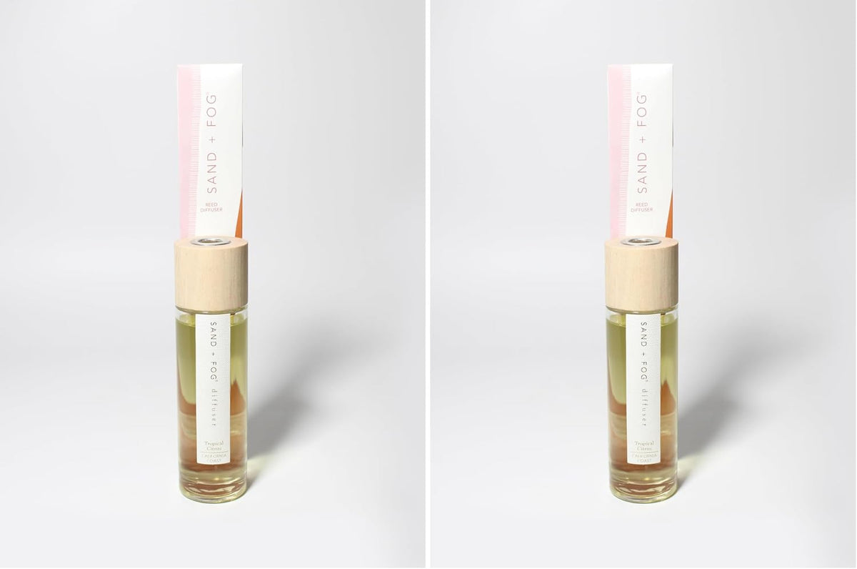 Sand + Fog Tropical Citrus Reed Diffuser | Made with Essential Oils | Fill Your Home with The Your Favorite Luxurious Fragrance (Pack of 2)