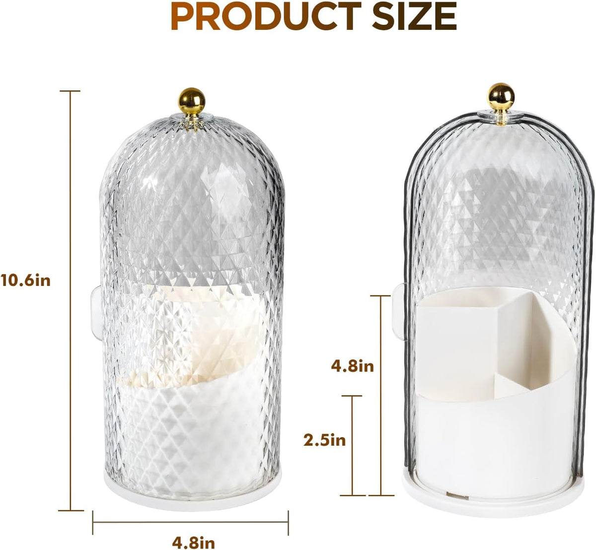 3 Slots Rotating Toothbrush Holders with Lid for Bathroom