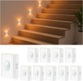 WILLED Rechargeable Motion Sensor Night Lights for Stairs, 10 Pack Wireless Magnetic Stick-On Battery Lights for Hallway, Bedroom, Closet, Kitchen