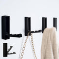 Foldable Black Wall Hooks 4 Pack,Heavy Duty Wall Hooks for Hanging Coats Towels Backpacks Bags Matte Black Towel Hooks in The Bathroom,Closet,Entryway,Pool and Kitchen. (Matte Black, 4)