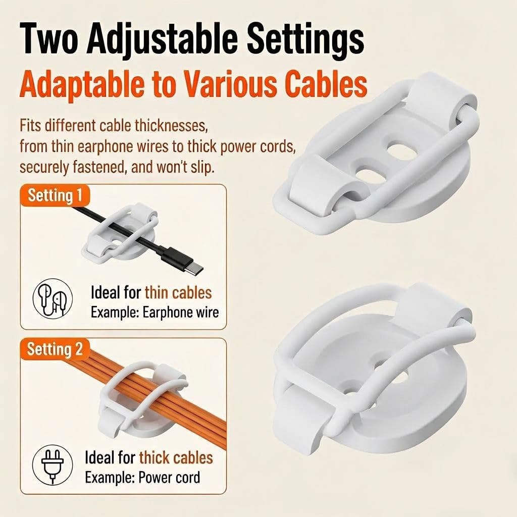 Upgraded 10 Pack Cable Clips Management,Adhesive Wire Organizers for Cords