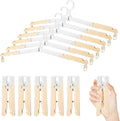 Foldable Travel Hangers for Cruise, 6 Pack Portable Collapsible Hangers with Clips, Folding & Space-Saving Suitcase Hangers for Travel, (Beige-White)