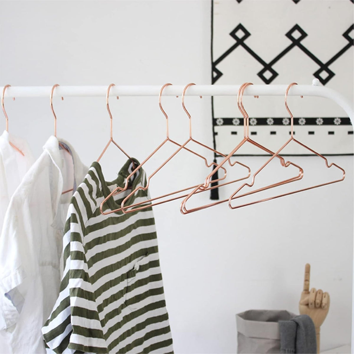 Tosnail 30 Pack 16.5" Stainless Steel Strong Wire Metal Hangers, Heavy Duty Clothes Hangers, Space Saving Closet Organizer - Rose Gold