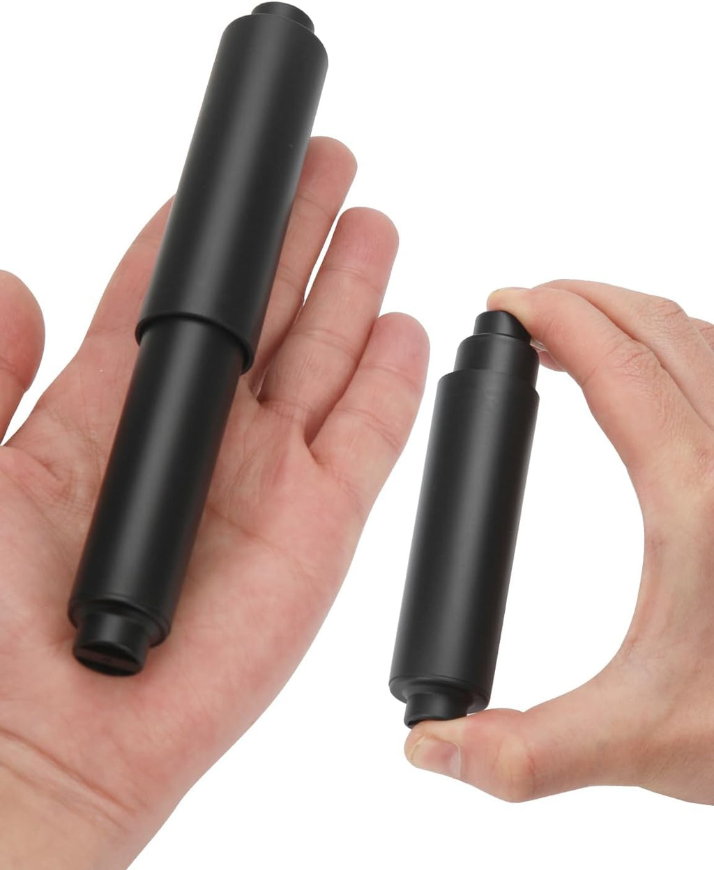 Toilet Paper Holder Roller Replacement, 2Pcs 6.5inch Plastic Toilet Paper Spring Rod Toilet Tissue Holder Replacement Spindle Replacement Rod fits Extra Large Bathroom Tissue Rolls (Black)