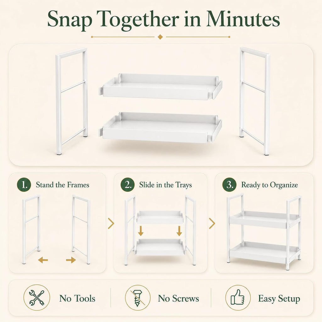 2 Tier Bathroom Counter Shelf Organizer for Skincare Makeup