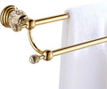 WINCASE Crystal Towel Holder Double, Adjustable Gold Towel Bar 18 to 30 Inch, Towel Rack Rail for Bathroom Wall Mounted