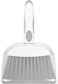 Mini Broom and Dustpan Set Small Broom with Dustpan Combo Set Portable Cleaning Tools for Home Office RV Learning Camping (White+Grey)