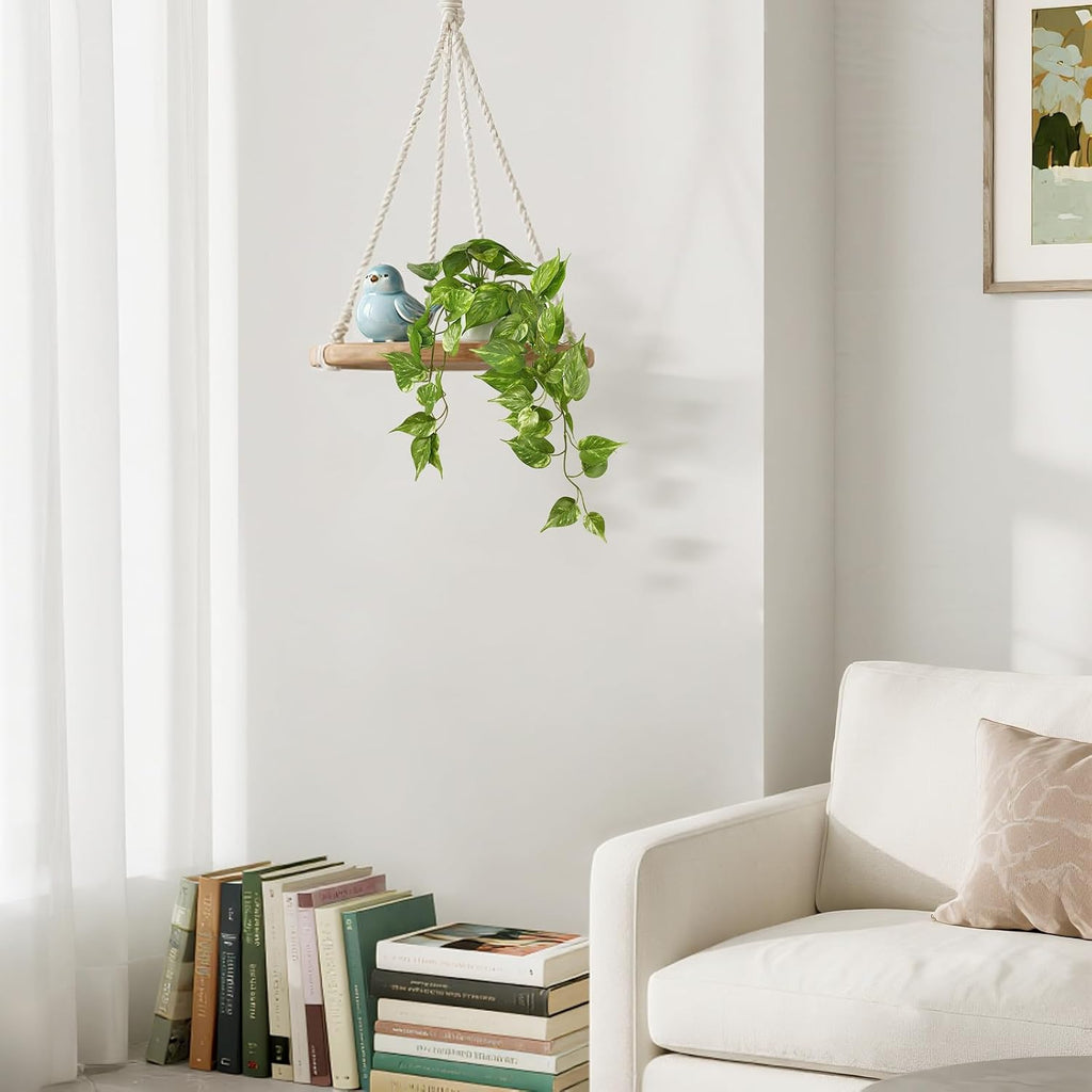 Mkono Fake Hanging Plants with Ceramic Pot, 25" Artificial Plants Indoor