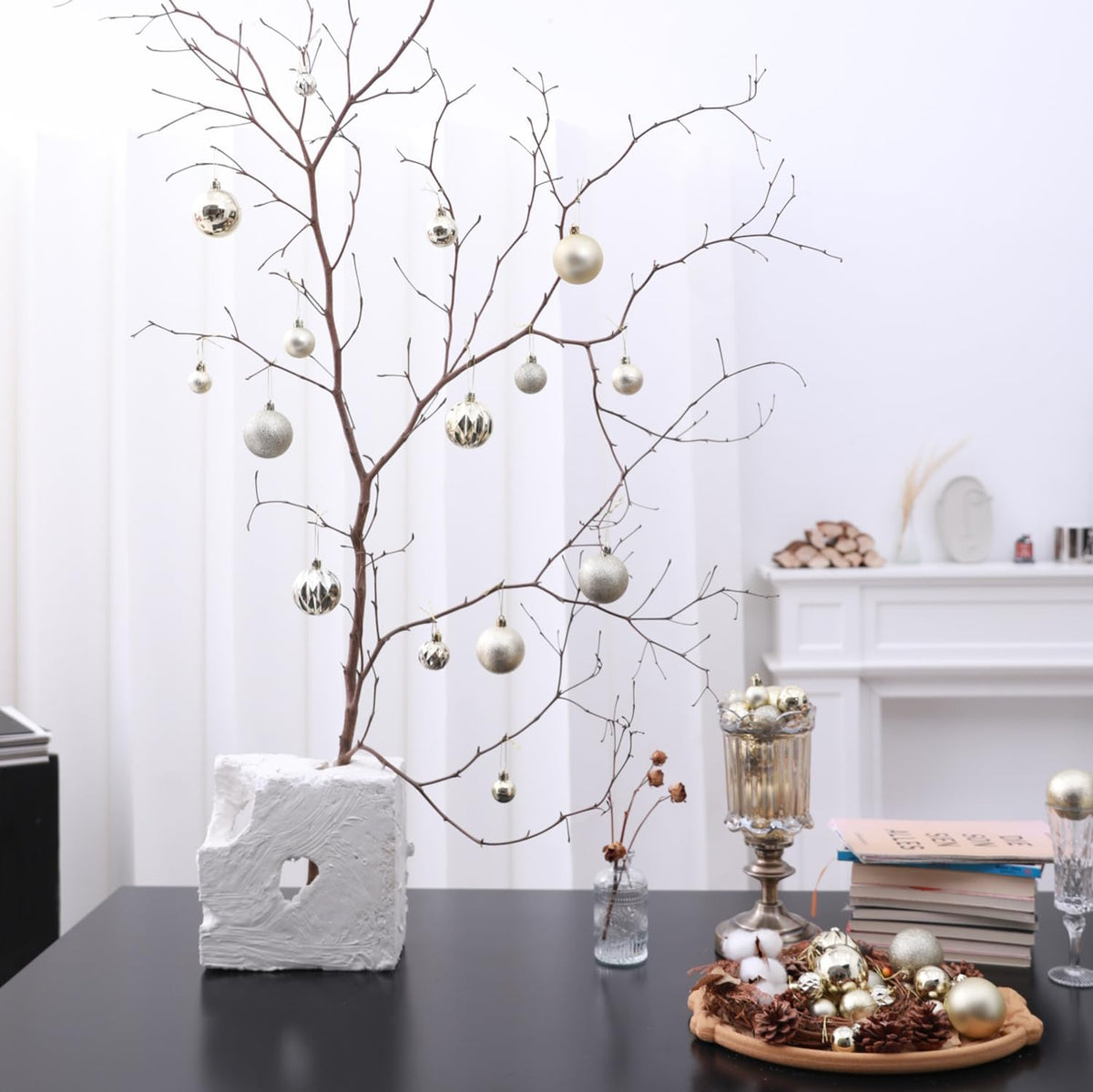 HipTree 30ct 1.18" Champagne Gold Mini Baubles Xmas Halloween Tree Decor