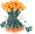 Orange Halloween Lights G15 Glass Frosted Globe Lights 50 LED 13.5ft Plug in Waterproof Extendable Christmas String Lights for Indoor Outdoor Halloween Tree Thanksgiving Holiday Decor