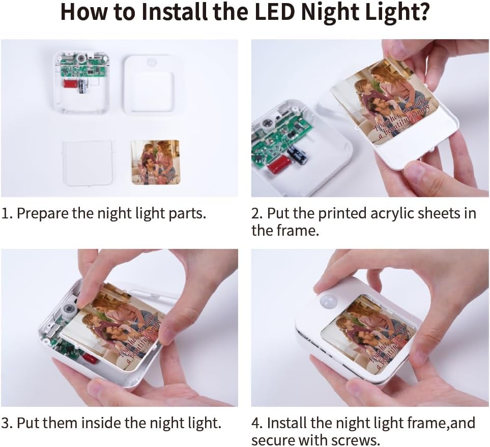 PYD Life 10 Pack Sublimation LED Night Lights Blanks Plug in Motion Sensor