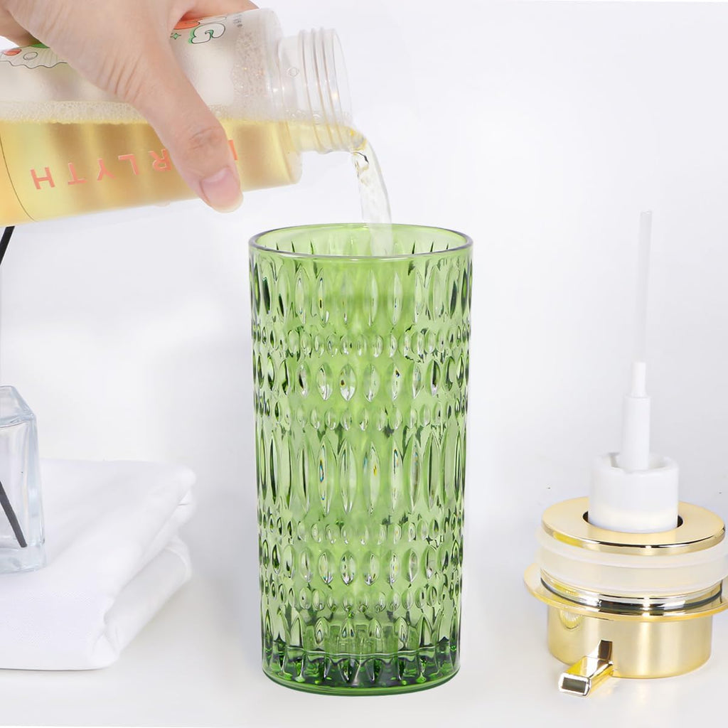 Green Glass Foaming Soap Dispenser