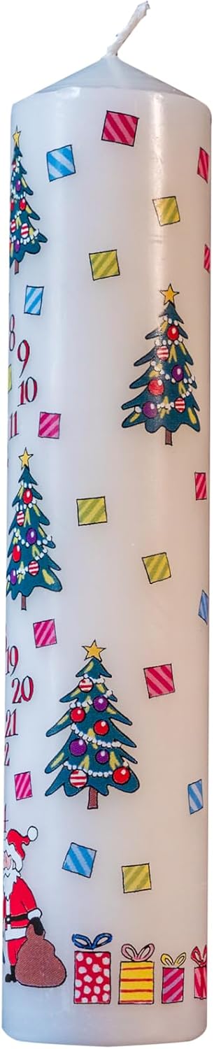 Alison Gardiner Christmas Trees Pillar Candle, 50hr Burn, Unscented