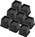 Bed Risers 3 Inch, Heavy Duty Square Furniture Frame Lift, Set of 8