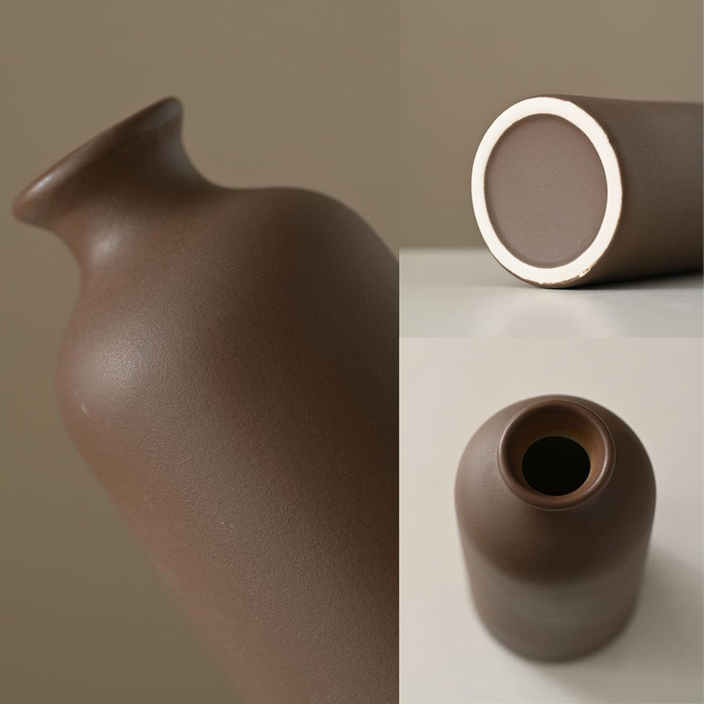 Small Ceramic Vase Set of 4,Modern Boho Farmhouse Flowers Vases