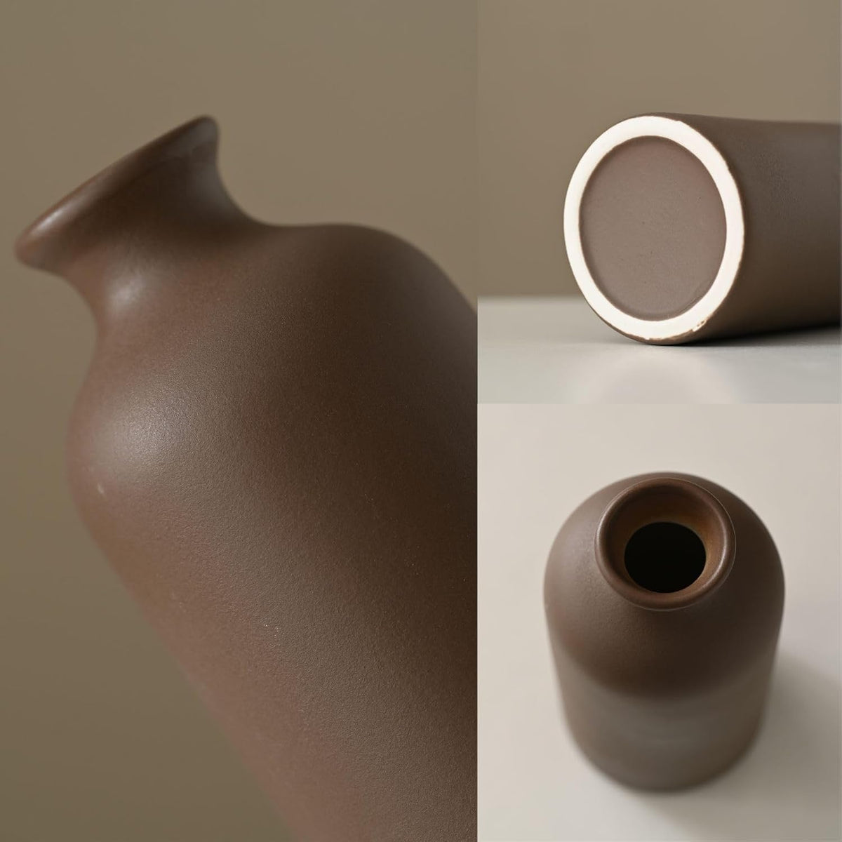 Small Ceramic Vase Set of 4,Modern Boho Farmhouse Flowers Vases