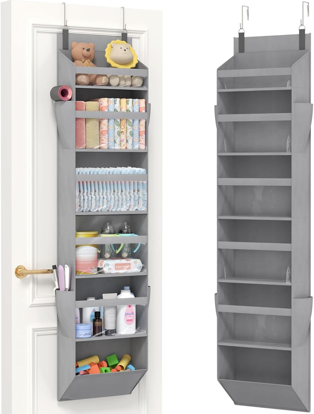 Lifewit 1 Pack Over the Door Organizer, 6 Section Hanging Storage, Gray