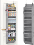 Lifewit 1 Pack Over the Door Organizer, 6 Section Hanging Storage, Gray