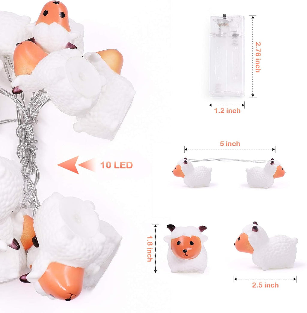 AceList Children's Kids Room Cute Animal Painted Little Sheep 10 LED String Lights for Holiday Lights Wall Window Tree Decorative Lights Party Yard & Garden Kids Bedroom Living-Room Dorm Decor