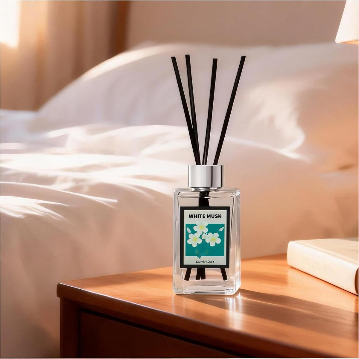 4.06 oz Reed Diffuser Set White Musk Air Freshener for Home