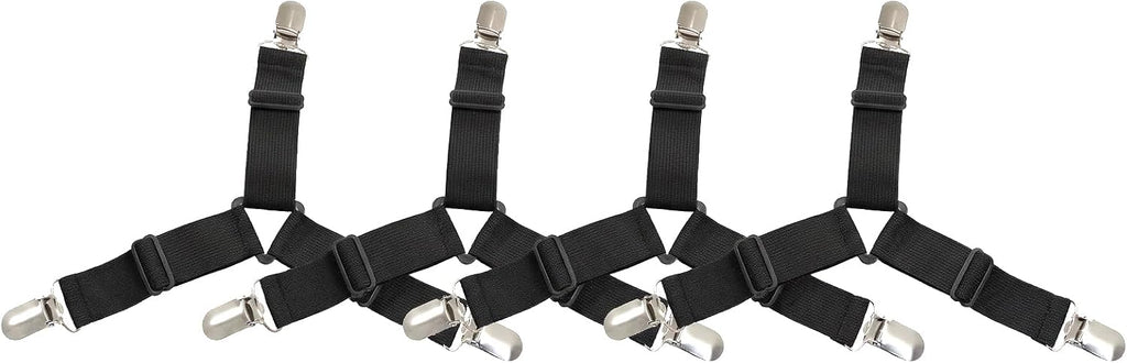 Bonsicoky Adjustable Elastic Straps, Black, 4 Pack