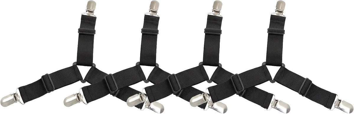 Bonsicoky Adjustable Elastic Straps, Black, 4 Pack