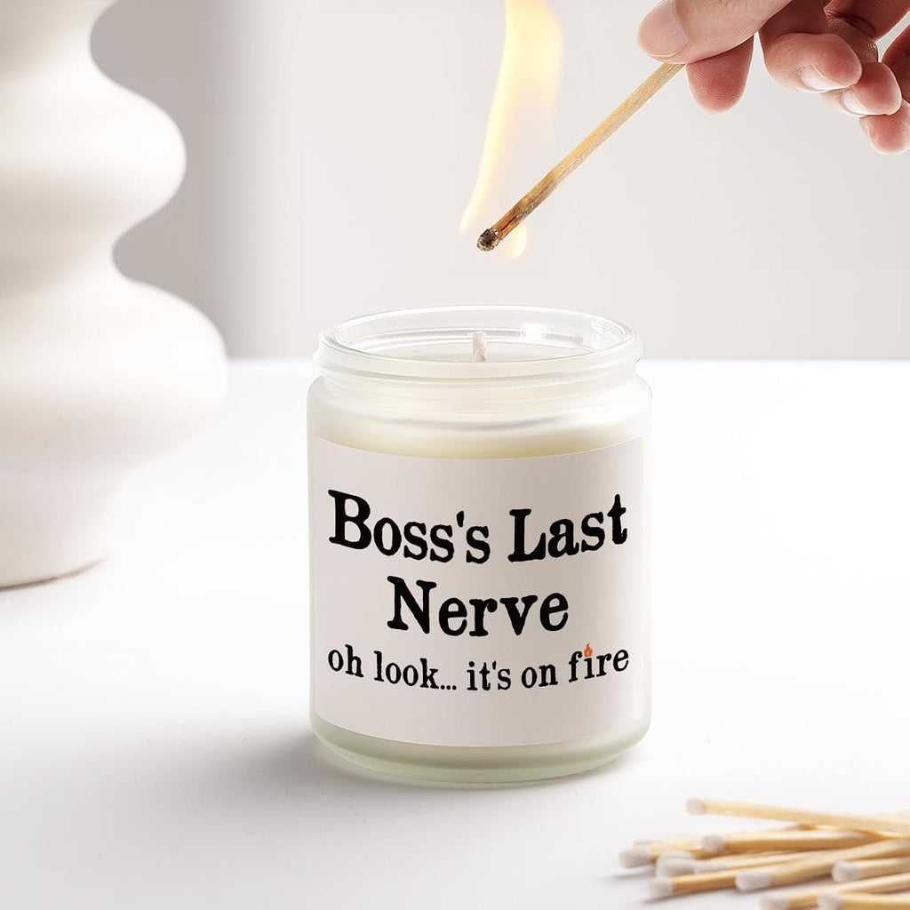 Funny Boss Gifts for Women Men- Handmade Lavender Soy Wax Candle