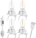 Christmas Village Lights with 4 LED Bulb, C7 Snow Village Light with Clips