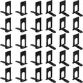 30 PCS Book Ends, 15 Pairs Small Non Skid Metal Bookends, Bookshelf Holder Stand for Home, Library, Office, 2.8 x 4 x 5.2 inch, Black