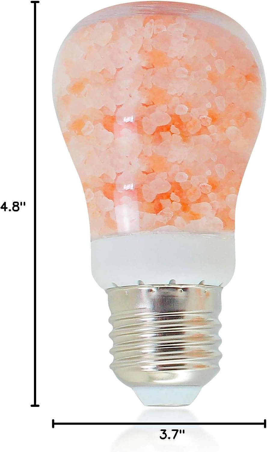 Himalayan Glow Himalayan Salt Light Bulb, Warm Amber Glow, Dimmable A19, Converts Any Fixture to Salt Lamp, 1 Count, Pink