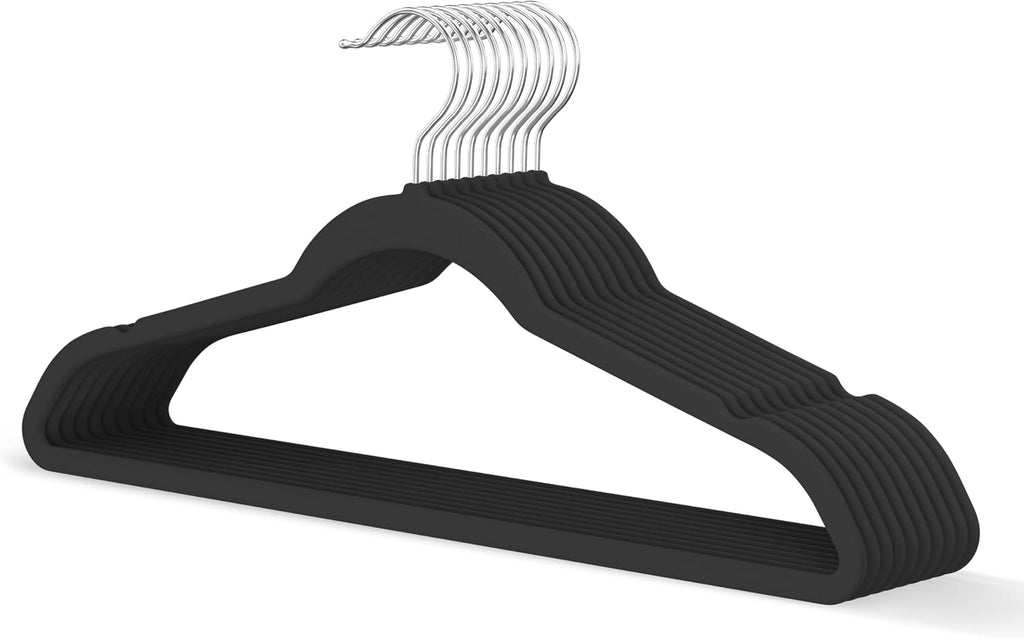 New Premium Velvet Hangers 20 Pack, Non Slip Clothes Hangers, Black