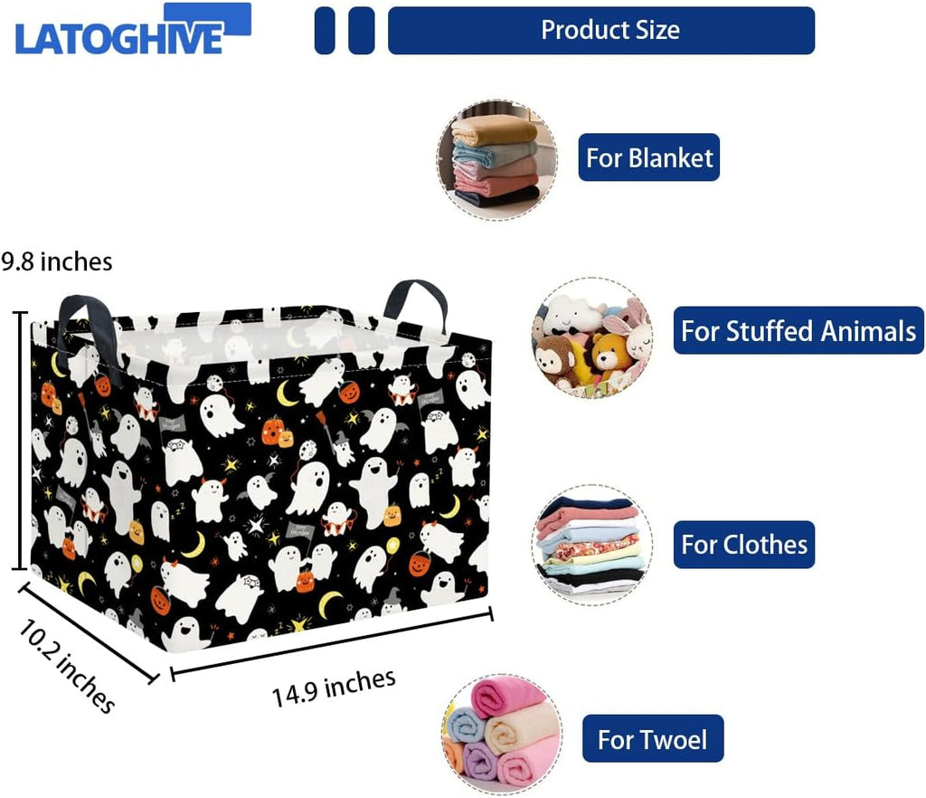 Rectangular Storage Basket, Black Playing Ghost