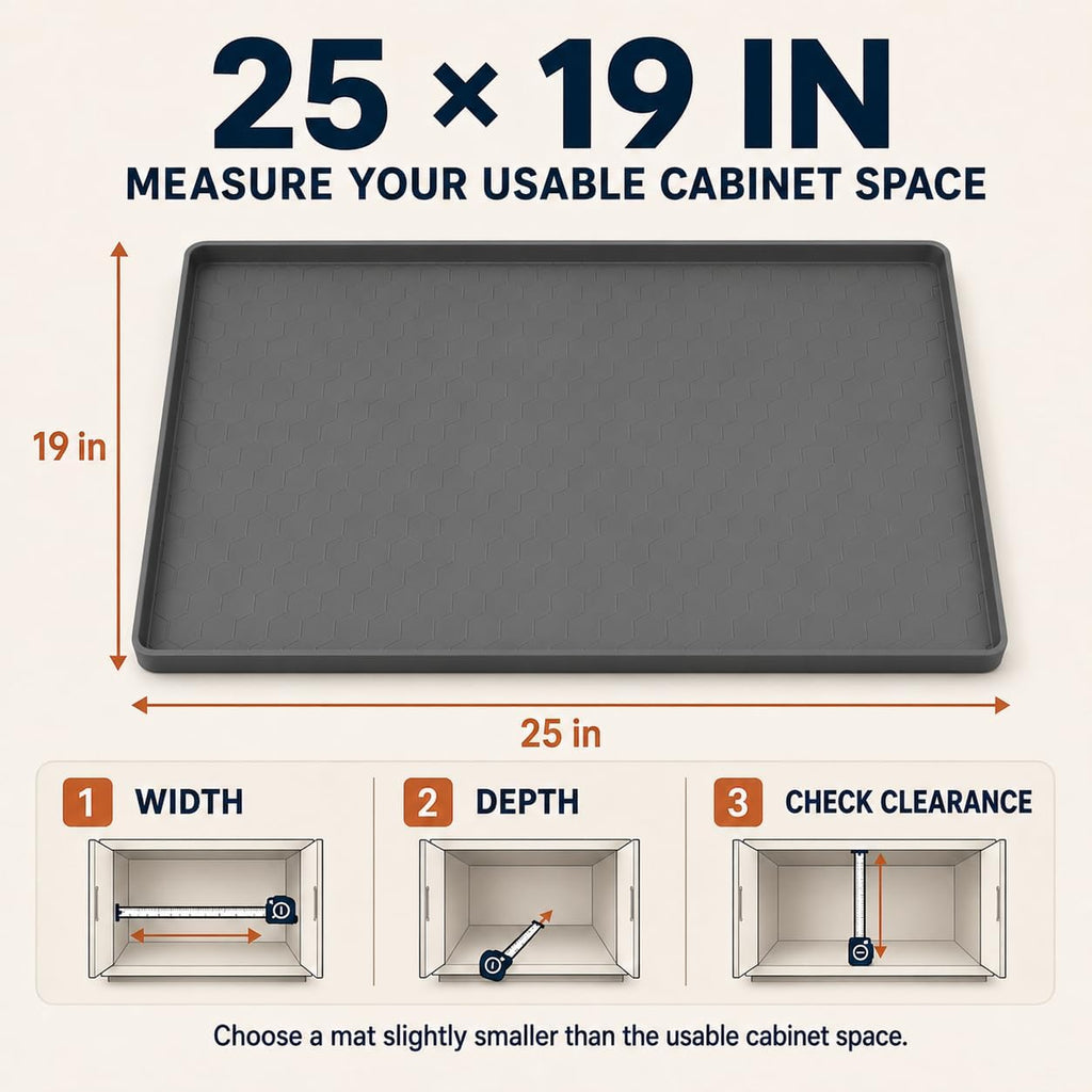 25“ x 19“ Waterproof Under Sink Mat for Bathroom,Kitchen,Pet Feeding Mat