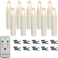 LED Taper Candles Flameless Candle X-D Remote Control LED Candlesticks Battery Candle Sticks for Harry Potter Party Decoration Wedding Christmas Home Decor, 4'', Ivory,Pack of 10