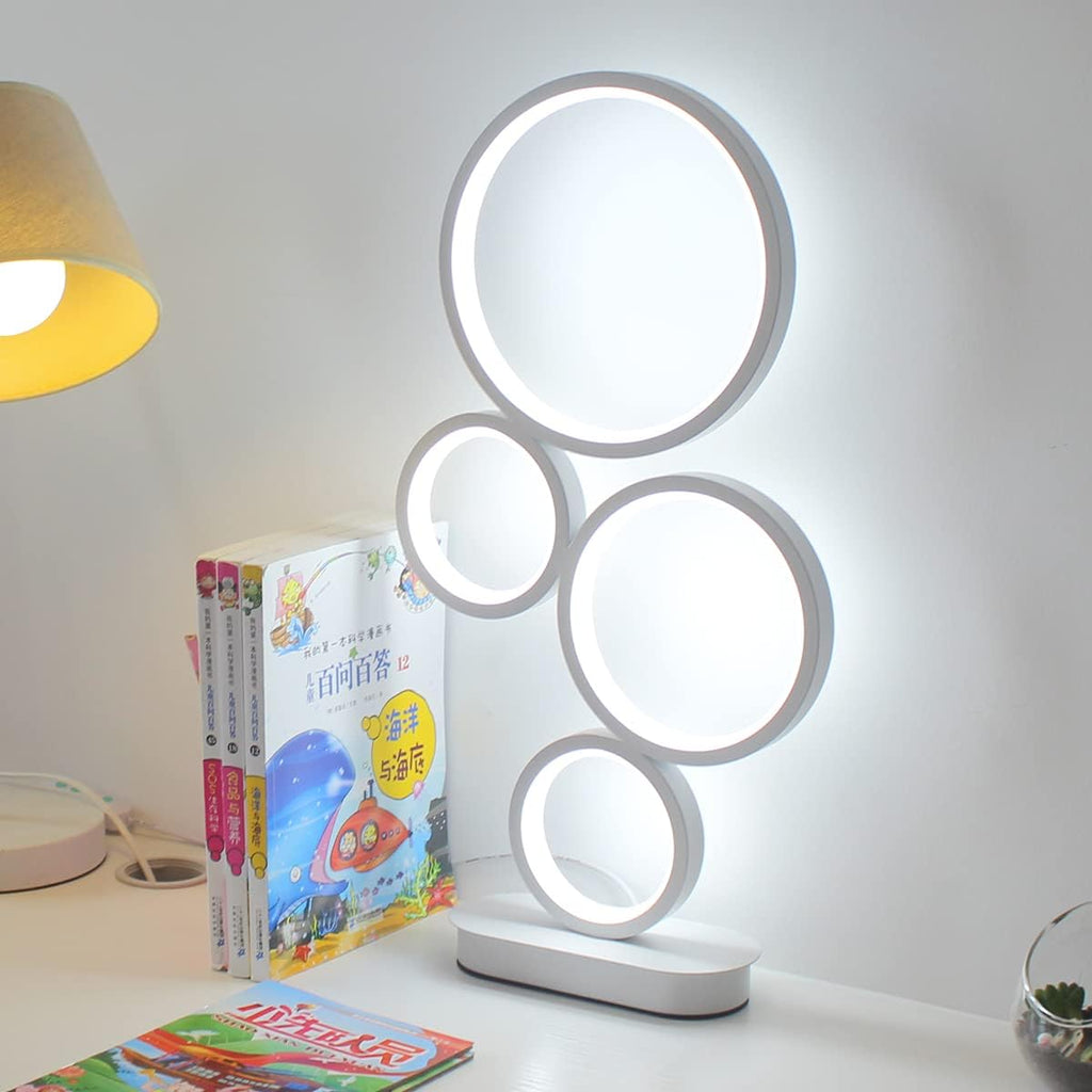 LED Table Lamp, Modern Dimmable Bedside Table Light, 18W, 3 Color Modes, for Living Room, Bedroom, Office, Nightstand, Bookshelf (White)