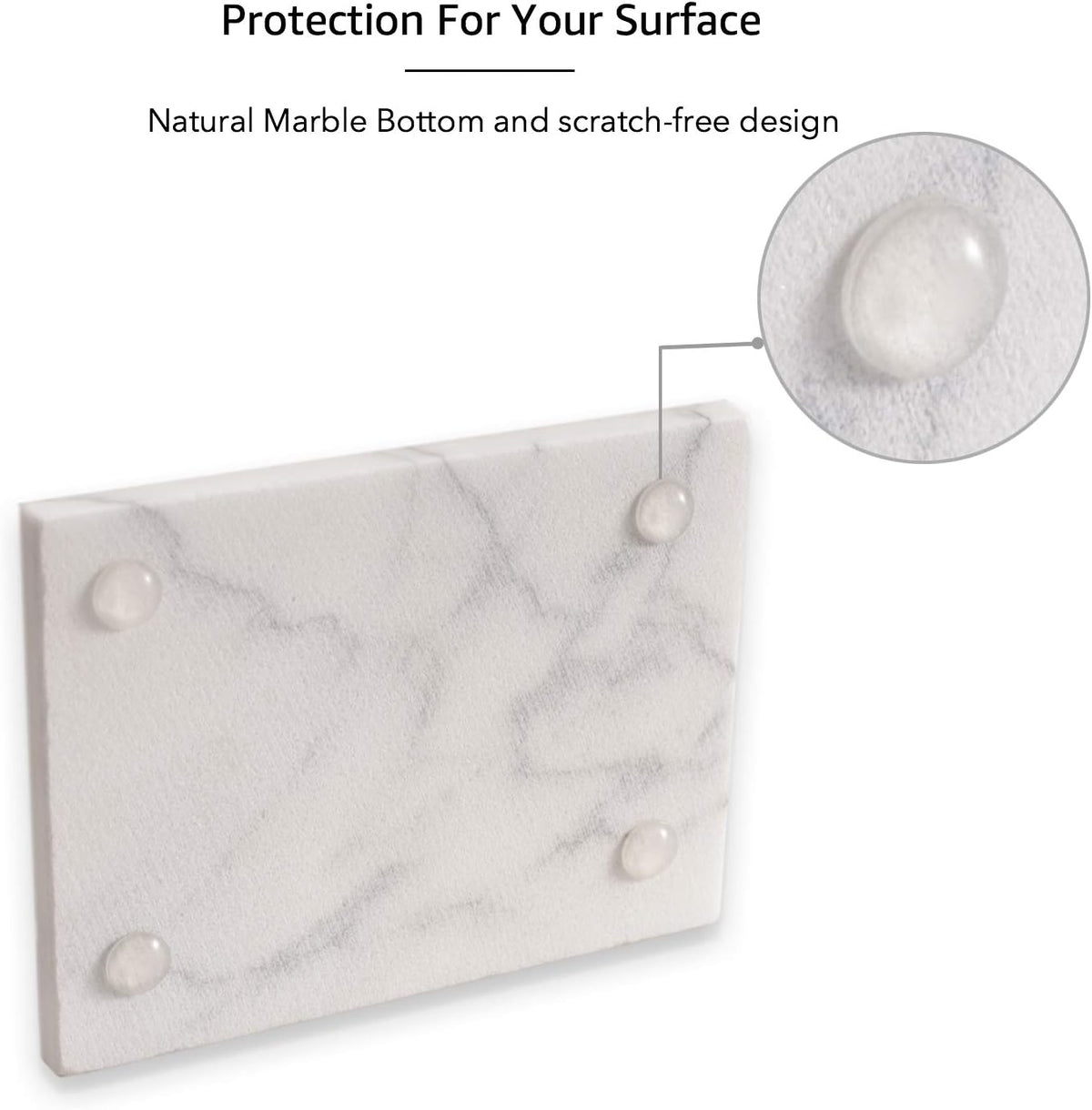 Draining Marble Soap Dish Holder for Bathroom Shower, Non-Slip & Quick Dry